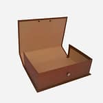 Κουτί αρχείου δερματίνης ίσια ράχη με κουμπί