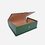 Κουτί αρχείου δερματίνης στρογγυλή ράχη με κουμπί